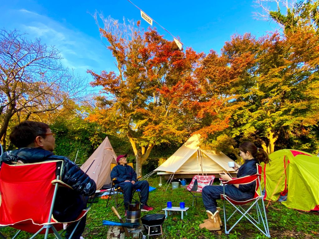 camp site in autumn
